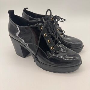Mix No 6 Platform Lug Sole Patent Leather Lace Up Oxford Jurnee Black Womens 7M